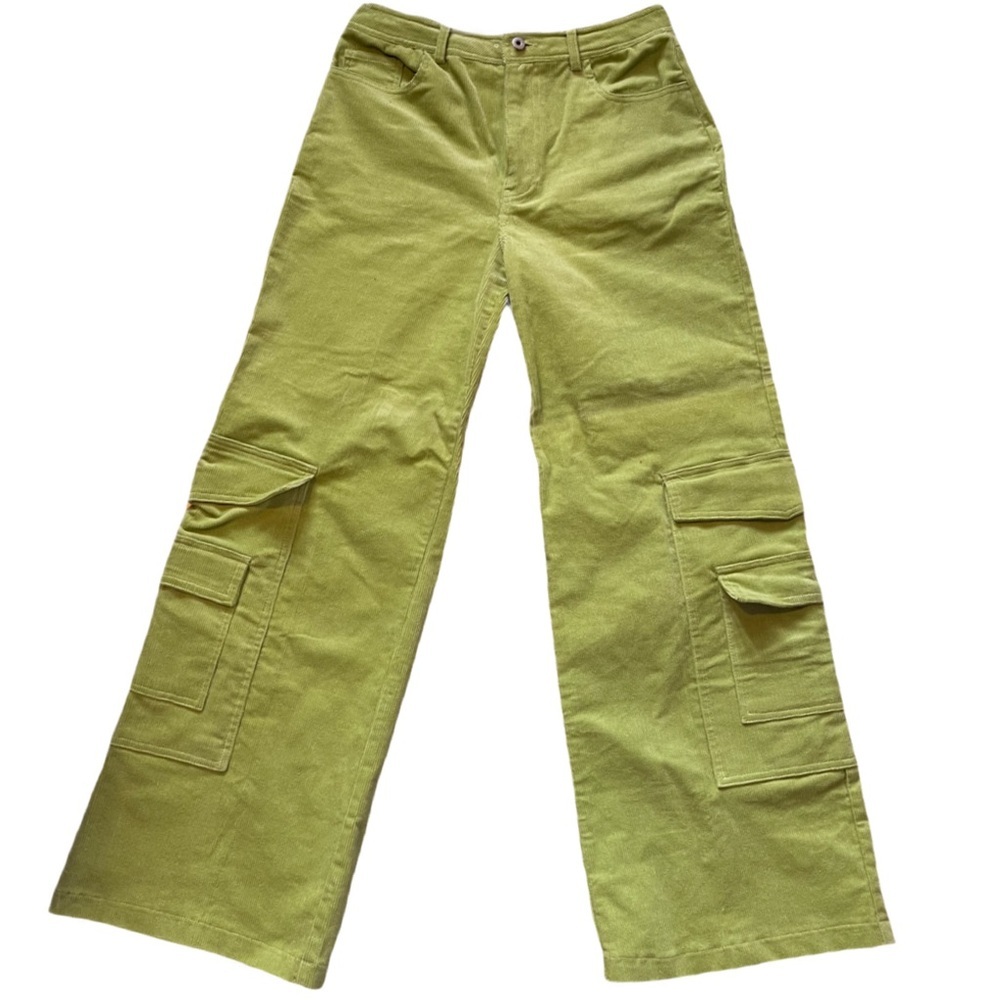 Green Wide Leg Corduroy Pants